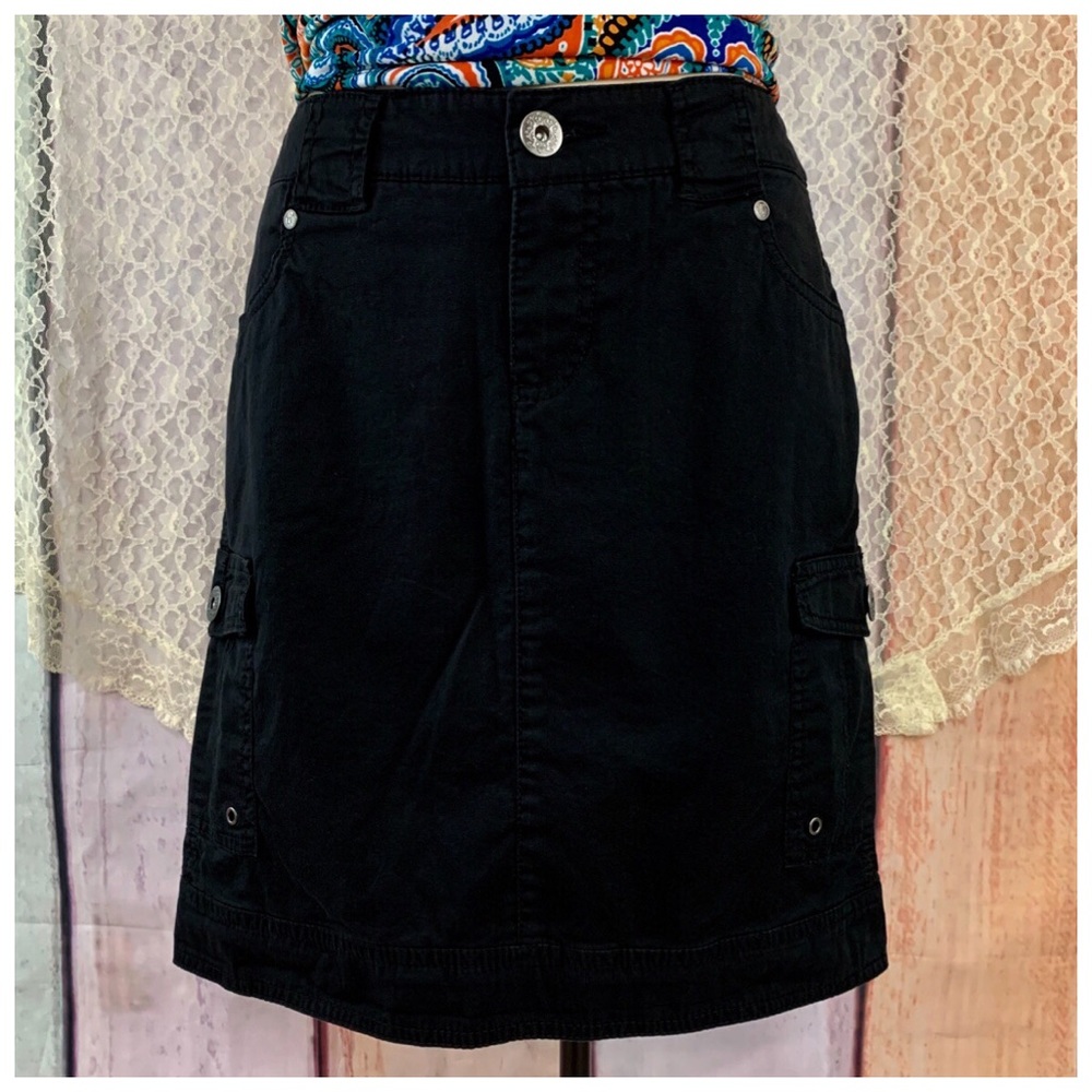 Black Cotton Cargo Style & Co. Skirt Size 2P